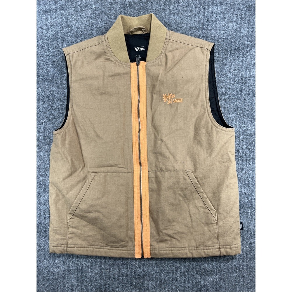 Vans x Lizzie Armanto Quilted Canvas Ripstop Vest – Burro Tan/Orange SMALL